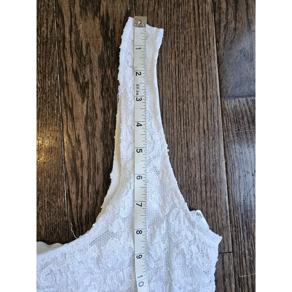 JS COLLECTIONS White Lace Vintage Midi Dress Sz 10 Formal Cocktail Wedding Dress - Picture 8 of 12